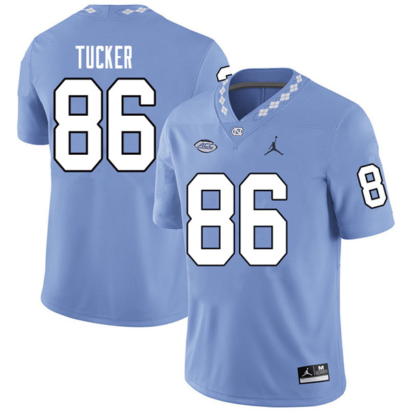 Jordan Brand Men #86 Carl Tucker North Carolina Tar Heels College Football Jerseys Sale-Carolina Blu
